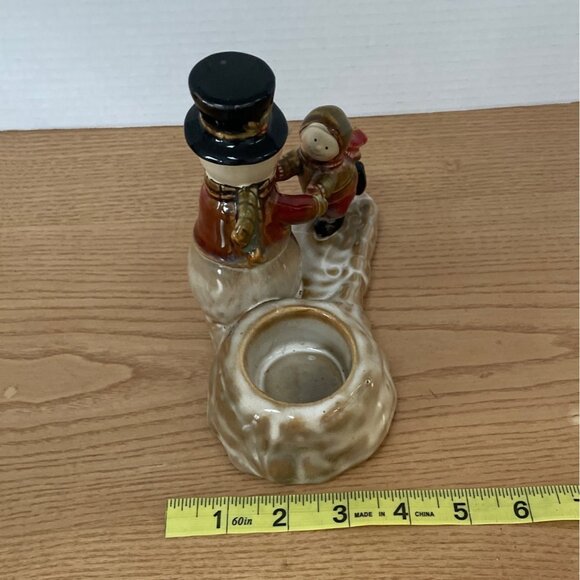 Yankee Candle Votive Tea Light Holder Skating Girl Snowmen Ronnie Walter Holiday - Picture 10 of 10